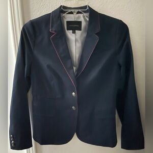 Navy Blazer with Pink Trim by Banana Republic